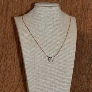 Gold cancer wave Necklace #002